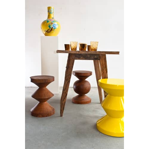Tabouret Zig Zag bois naturel - POLSPOTTEN - Bois naturel - Bois de Dimb