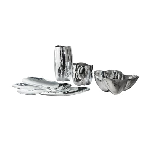 Vase Cloud TALL argent métal / Ø 21,5 x H 43,5 cm - Fait main - Tom Dixon - Aluminium poli - Aluminium poli