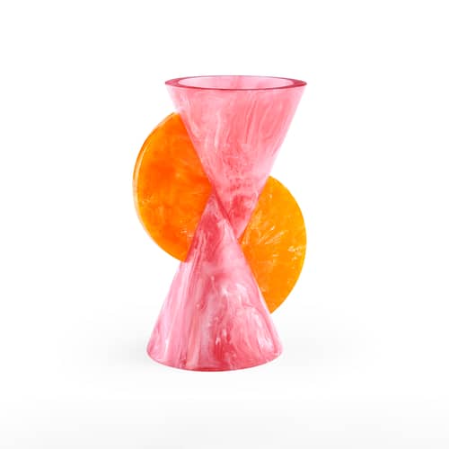 Vase Mustique Cone rose / Acrylique - Jonathan Adler - Cone / Rose & orange - Acrylique