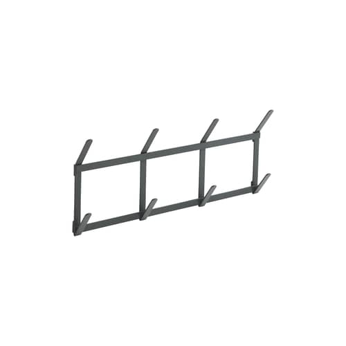 Wandgarderobe Tape Small metall schwarz / B 49,5 x H 22 cm - Hay - Kohle - Stahl