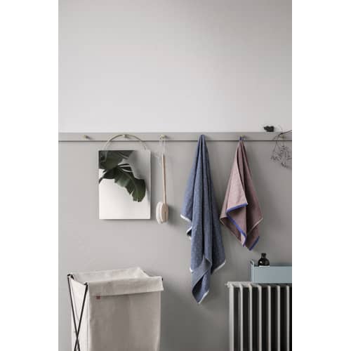 Wäschekorb Herman textil weiß beige / zusammenklappbar - Metall und Stoff - Ferm Living - Beige / Gestell schwarz - Baumwolle, Epoxid-lackierter Stahl