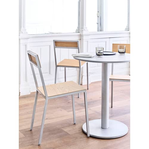 Chaise Alu Wood bois multicolore / Aluminium & chêne / Modèle d\'expo - valerie objects - Aluminium / Chêne - Aluminium, Chêne