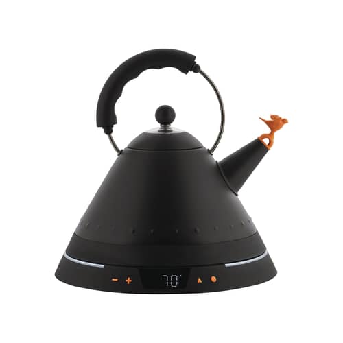 Bollitore elettrico Oisillon metallo nero / T° Control - 1,5 L - Alessi - Nero opaco - Acciaio inox verniciato colorato, Resina termoplastica