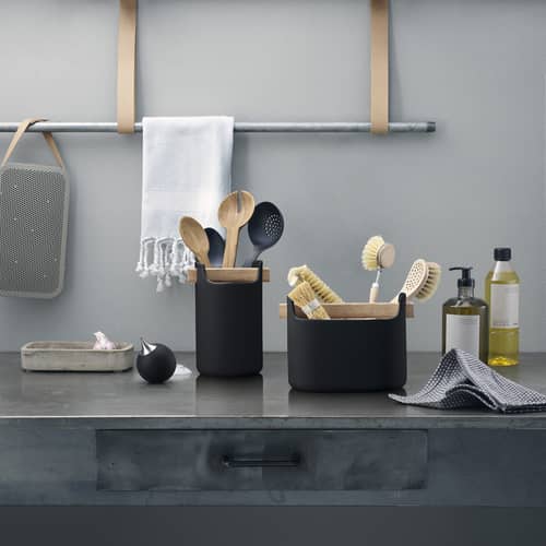 Distributeur de savon  plastique gris / Poire souple - Eva Trio - Gris Eléphant - Acier inoxydable, Silicone souple