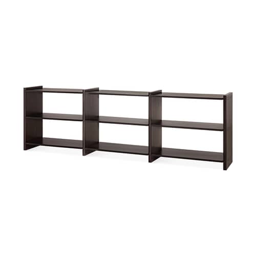 Étagère Mortise bois marron / L 262 x H 82 cm - Ethnicraft - L 262 cm / Acajou foncé - Acajou massif