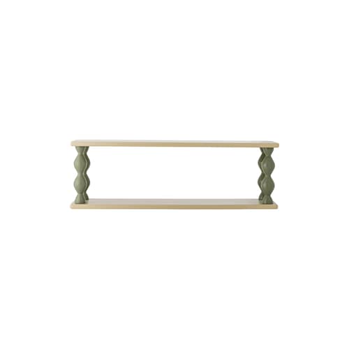 Etagère murale Bibiola bois vert / L 80 x H 26 cm - Bloomingville - Vert sauge / Beige - MDF laqué