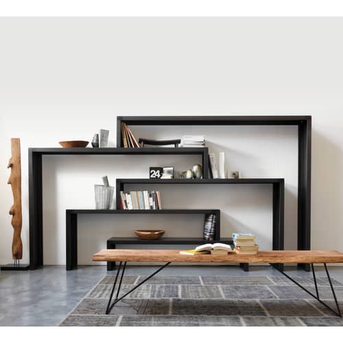 Konsole Big Irony Babilonia metall schwarz Set aus 3 modularen Konsolen - Zeus - Phosphatierter Stahl - phosphatierter Stahl