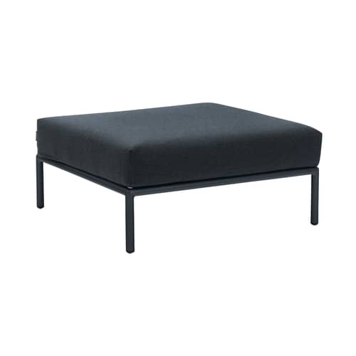 Pouf d\'extérieur Level / 81 x 81 cm - Houe - Gris Sooty (Tissu Natté) - Acier thermolaqué, Mousse polyuréthane, Tissu Sunbrella natté