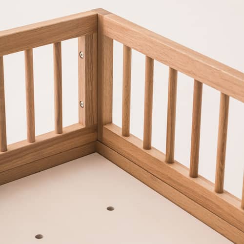 Lit enfant Pure / Banquette - 75 x 145 cm / 3 montants à barreaux - NOBODINOZ - Lit enfant - Chêne massif