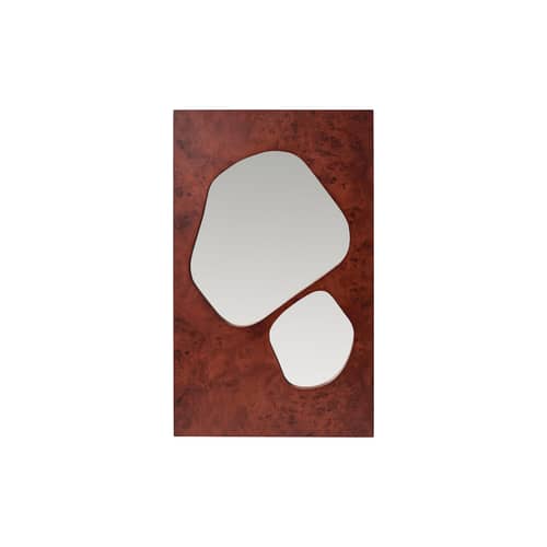 Miroir mural Folia Medium bois marron / L 50 x H 82 cm - Ferm Living - Marron - Placage de ronce de peuplier certifié FSC
