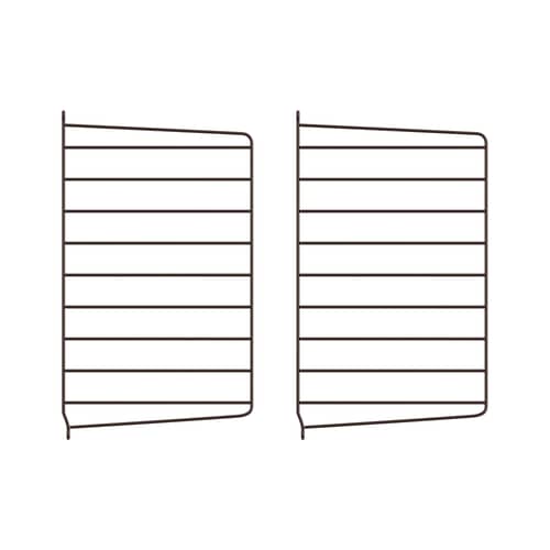 Lot de 2 montants muraux / H 50 x P 30 cm - String Furniture - Marron foncé - Acier laqué
