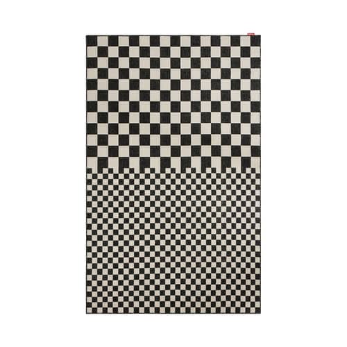 Carpretty Grand Outdoor rug textile beige / 300 x 200 cm - Fatboy - Square Affair / Charcoal grey & Cream - Woven polypropylene