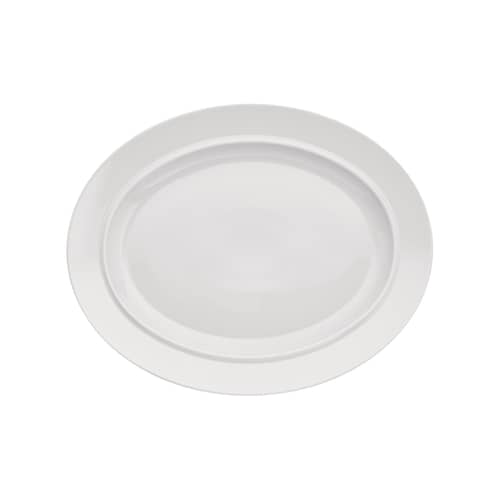 Plat de service La Bella Tavola céramique blanc / 38 x 30 cm - Ettore Sottsass - Alessi - Blanc uni - Porcelaine fine
