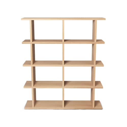 Regal Kona 2x4 holz natur / B 122,5 x H 141 cm - Ferm Living - Eiche, hell - eichenfurnierte Holzfaserplatte