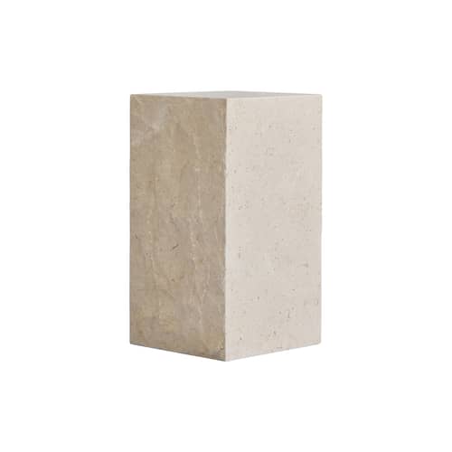 Table d\'appoint Podium Medio / 30 x 30 x H 55 cm - Pierre naturelle - 101 COPENHAGEN - H 55 cm / Blanc - Pierre