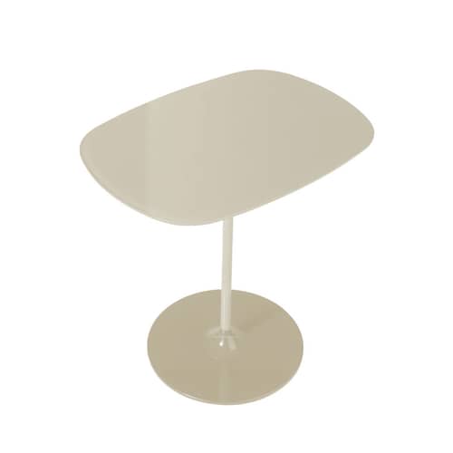 Table d\'appoint Thierry verre blanc / 33 x 50 x H 50 cm - Verre - Kartell - Blanc - Acier peint, Verre trempé