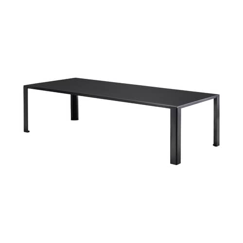 Table rectangulaire Big Irony métal noir / Maurizio Peregalli, 2000 - 238 x 100 cm - Zeus - L 238 / Acier phosphaté noir - Acier phosphaté