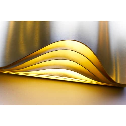 Respiro Small Wall light gold metal / L 23 cm - Metal - DCW éditions - L 23 cm / Gold - Anodized aluminium
