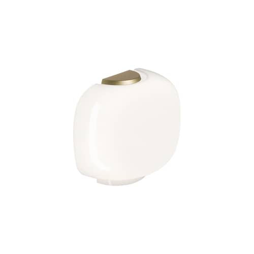 Wandleuchte Chouchin 3 Semi glas gold / B 30 x H 25 cm - Foscarini - Weiß / Gold-Rahmen - Lackiertes geblasenes Glas, lackiertes Metall