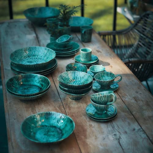 Dessert plate Verde Lanza Serax / Ø 22 cm Set of 2 Green Ceramic