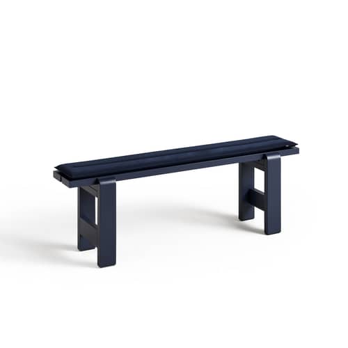 Banc Weekday bois bleu / L 140 cm - Hay - Bleu acier - Pin massif certifié FSC