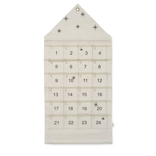 Calendrier de l\'avent Star tissu blanc beige / Tissu - 24 jours / L 50 x H 100 cm - Ferm Living - Sable - Coton