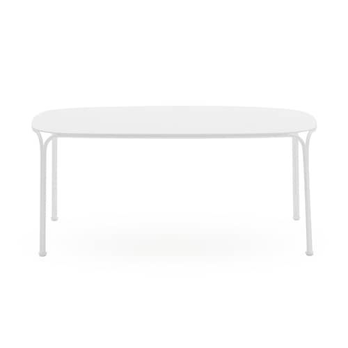 HiRay Coffee table metal white / Metal - 90 x 59 cm - Kartell - White - Painted galvanized steel