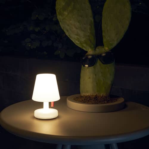 Lampe extérieur sans fil rechargeable Edison the Mini La Surprise plastique blanc / Ø 9 x H 15 cm - Fatboy - Blanc - ABS, Polypropylène
