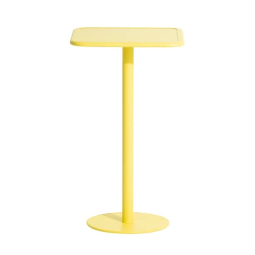 Mange-debout Week-End métal jaune / 60 x 60 cm x H 105 cm - Petite Friture - Jaune pâle - Aluminium thermolaqué époxy