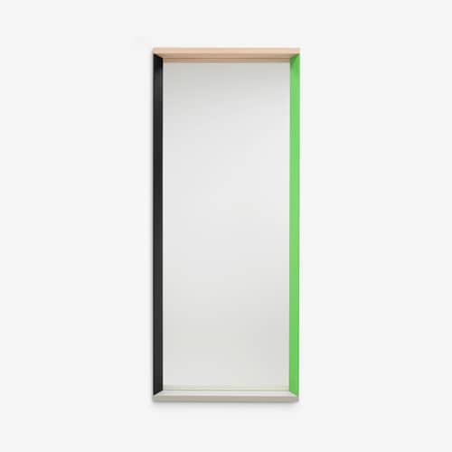 Miroir mural Colour Frame - Large / L 58 x H 140 cm - Vitra - Vert / rose - Frêne laqué, Verre