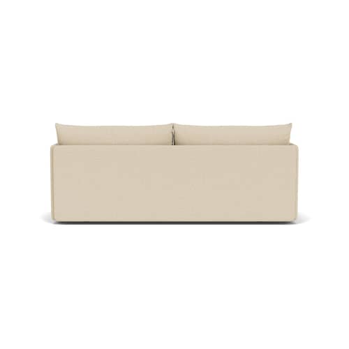 Sofa Offset textil weiß / 2-Sitzer - L 178 cm - Audo Copenhagen - Logan Sand / Naturfarben - HR-Schaum, Kiefer, Logan-Stoff, Stahlfedern