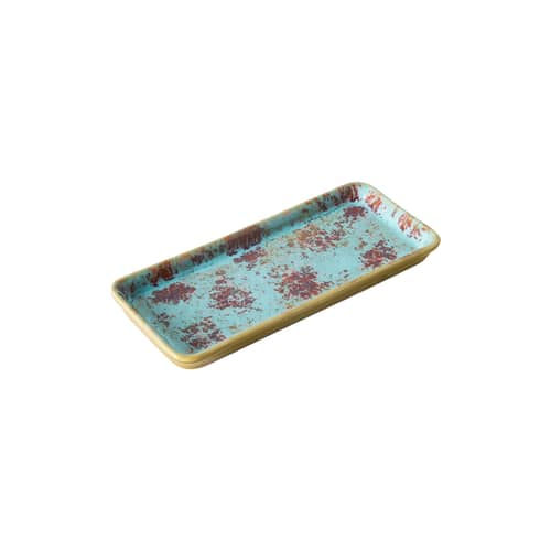 Piatto da dessert 70s ceramics ceramica blu / 7,7 x 18 cm - HK LIVING - Feltrino - Gres smaltato