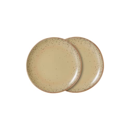 Piatto da dessert 70s ceramics ceramica beige / Set di 2 - Ø 22 cm - HK LIVING - Grana - Gres smaltato