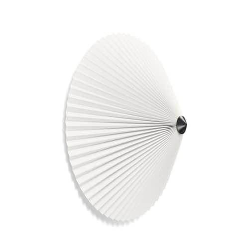 Applique Matin Flush Mount tissu blanc / Plafonnier - Large / Ø 50 cm - Hay - Blanc - Acier peint, Coton plissé