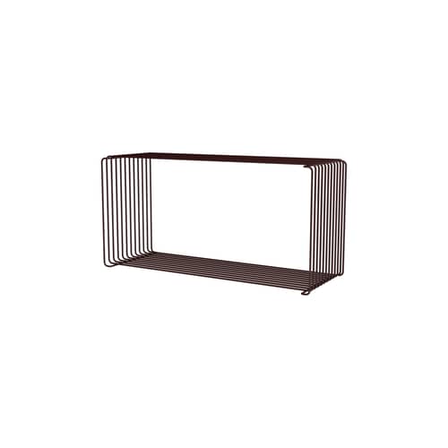 Scaffale Panton Wire Extended Rectangle metallo rosso / 70 x H 34,8 x P 25,7 cm - Verner Panton, 1971 - MONTANA - Nero Rosso - Filo in acciaio inox laccato