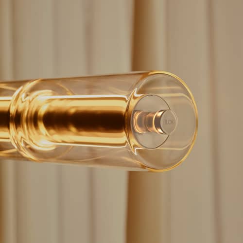 Sospensione Luce Cilindrica S2 vetro trasparente / L 207 cm - Flos - L 207 cm - Alluminio lucido, Vetro borosilicato