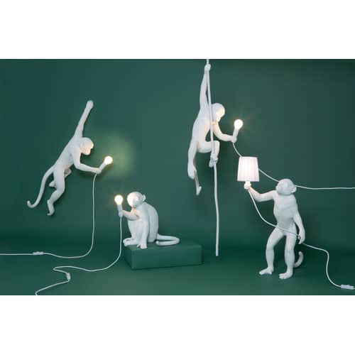 Sospensione Monkey Hanging materiale plastico bianco / Indoor - H 80 cm - Seletti - Bianco - Resina