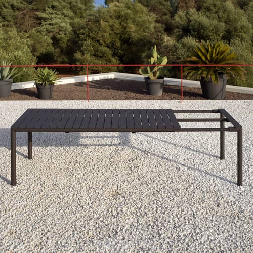 Ausziehtisch Tevere corian schwarz / 211-275 x 100 cm - NARDI - Dunkelgrau - Glasfaserverstärktes Harz, klarlackbeschichtetes Aluminium