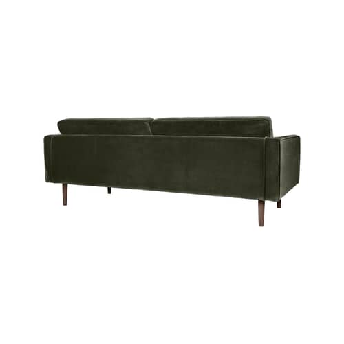 Sofa Wind textil grün / B 200 cm - Samt - BROSTE COPENHAGEN - Khakigrün - Geölte, gebeizte Eiche, Polyester-Velours, Pressspan, Schaumstoff