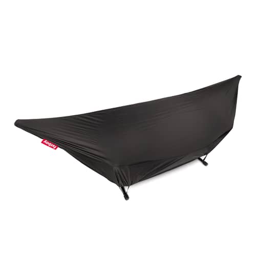 Amaca con supporto Headdemock Deluxe tessuto nero / Tessuto Poliestere - Con Cuscino & housse - Fatboy - Nero - Acciaio, Espanso, Tessuto poliestere
