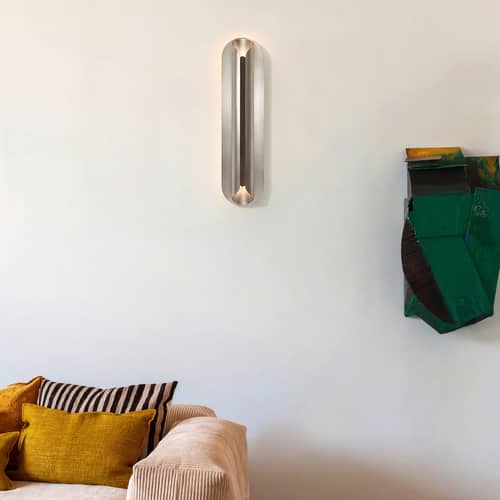 Applique Rosalie LED Large métal / H 60 x L 15 cm - DCW éditions - Nickel - Aluminium