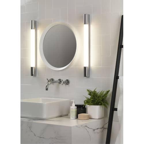 Applique d\'extérieur Palermo LED blanc métal / L 60 cm - Astro Lighting - L 60 cm / Chromé - Aluminium, Polycarbonate