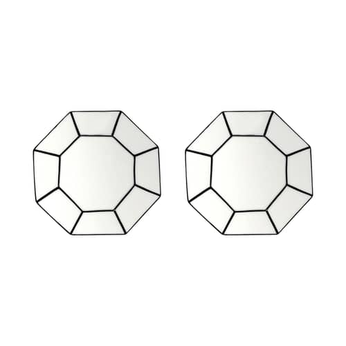 Set de 2 assiettes à mignardises Carte Blanche / Ø 18.5 cm - Serax - Blanc & noir - Porcelaine