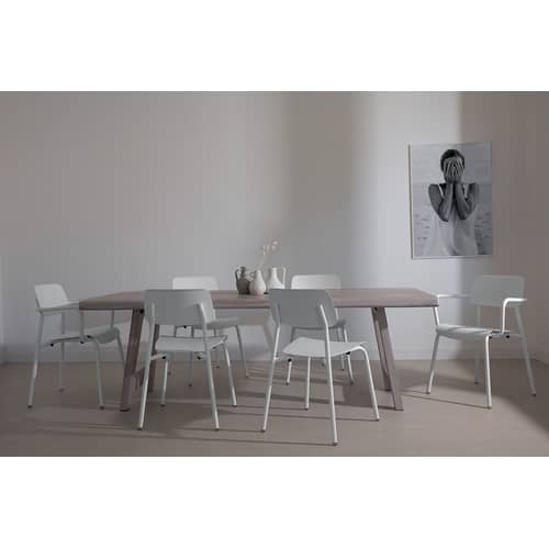 Chaise empilable Studie métal blanc / Aluminium - Fermob - Blanc coton - Aluminium