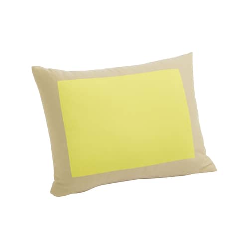 Coussin Ram tissu jaune / 48 x 60 cm - Hay - Jaune -  Plumes, Coton biologique, Polyester