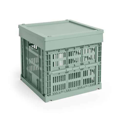 Deckel  plastikmaterial grün / Für Korb Colour Crate Medium Medium Square & Cube 30 x 30 cm - Hay - Grün Salbei - Recyceltes Polypropylen
