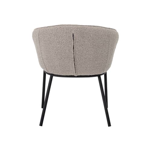 Fauteuil rembourré Cortone tissu gris - Bloomingville - Gris clair (tissu bouclé) - Contreplaqué, Fer, Polyester