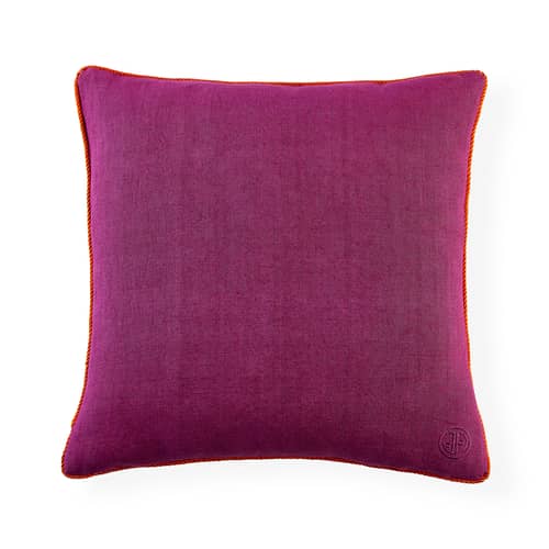 Kissen Pompidou Loops textil violett / 50 x 50 cm - Jonathan Adler - Fuchsia -  Duvet,  Plumes, Leinen