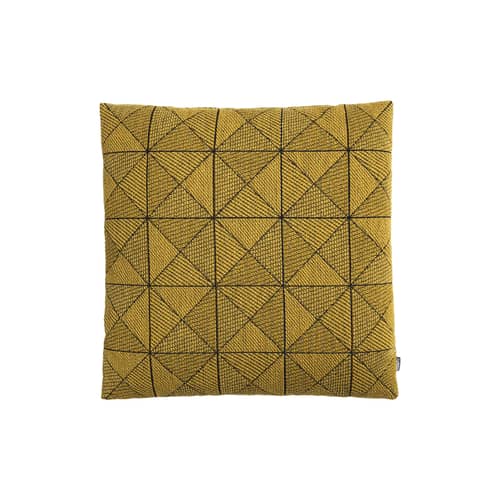 Kissen Tile textil gelb schwarz / 50 x 50 cm - Muuto - Gelb -  Plumes, Polyesterfaser, Schurwolle