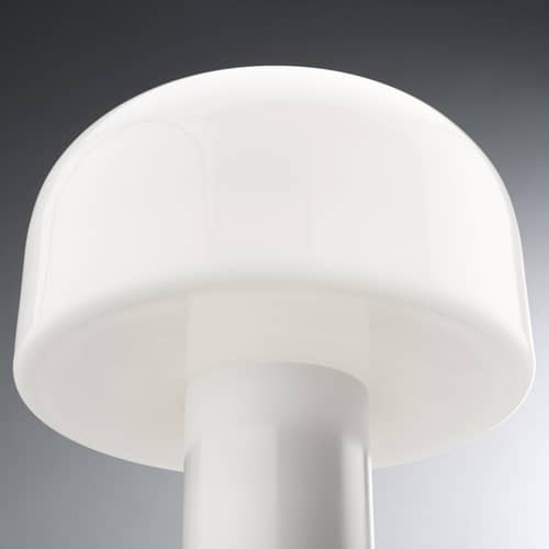 Lampe de table Bellhop Glass T verre blanc - Flos - Blanc - Aluminium, Verre opalin triplex